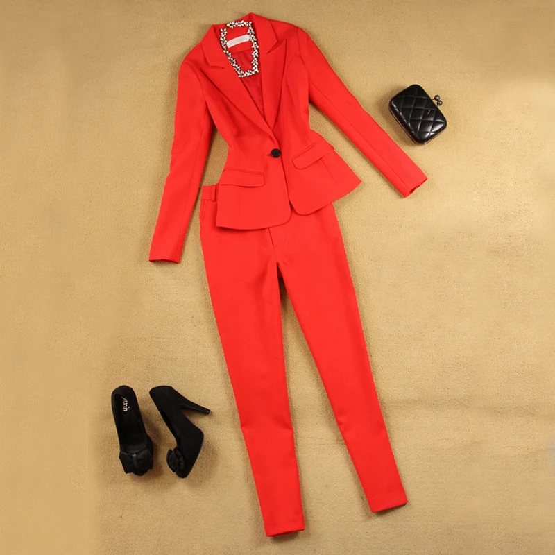 2018 Spring Autumn Business Women 2 Piece Set Elegant Long Sleeve Blazer And Pencil Pants Office Lady Business Suit 2018 Spring Autumn Business Women 2 Piece Set Elegant Long Sleeve Blazer And Pencil Pants Office Lady Business Suit