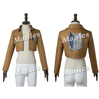 

Attack on Titan Jacket Shingeki no Kyojin Top Shirt Halloween Costume Cosplay Rival Ackerman Rivaille Cosplay Jacket