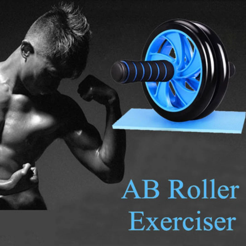 

Double-Wheel Ab Abdominal wheel Sports No Noise coaster AB Roller Exercise Fitness training power Equipment Workout GYM with mat