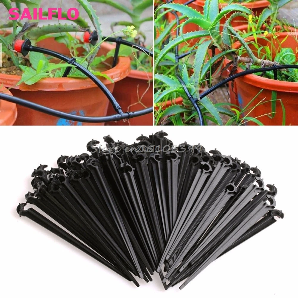 

New 100Pcs/Set 4/7mm Micro Hose Fixed C-Type Holders Drip Irrigation Accessories M12 dropship