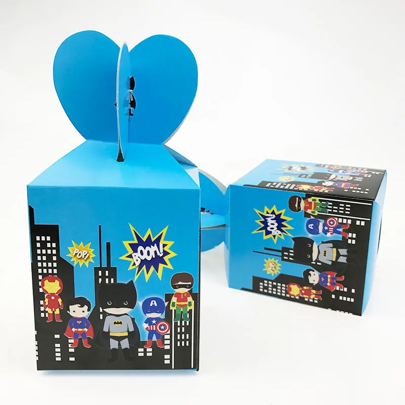 12 шт. коробка для конфет с героями из мультфильма «Супергерои» и «мстители», Подарочная коробка для детей для украшения дня рождения, вечерние подарочные коробки