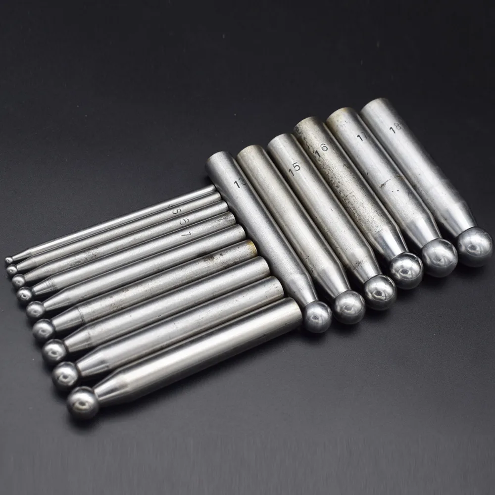 

15 Punches Dapping Block Solid Steel Metal Bead Size 4MM-18MM Jewelry Sculpture Forming