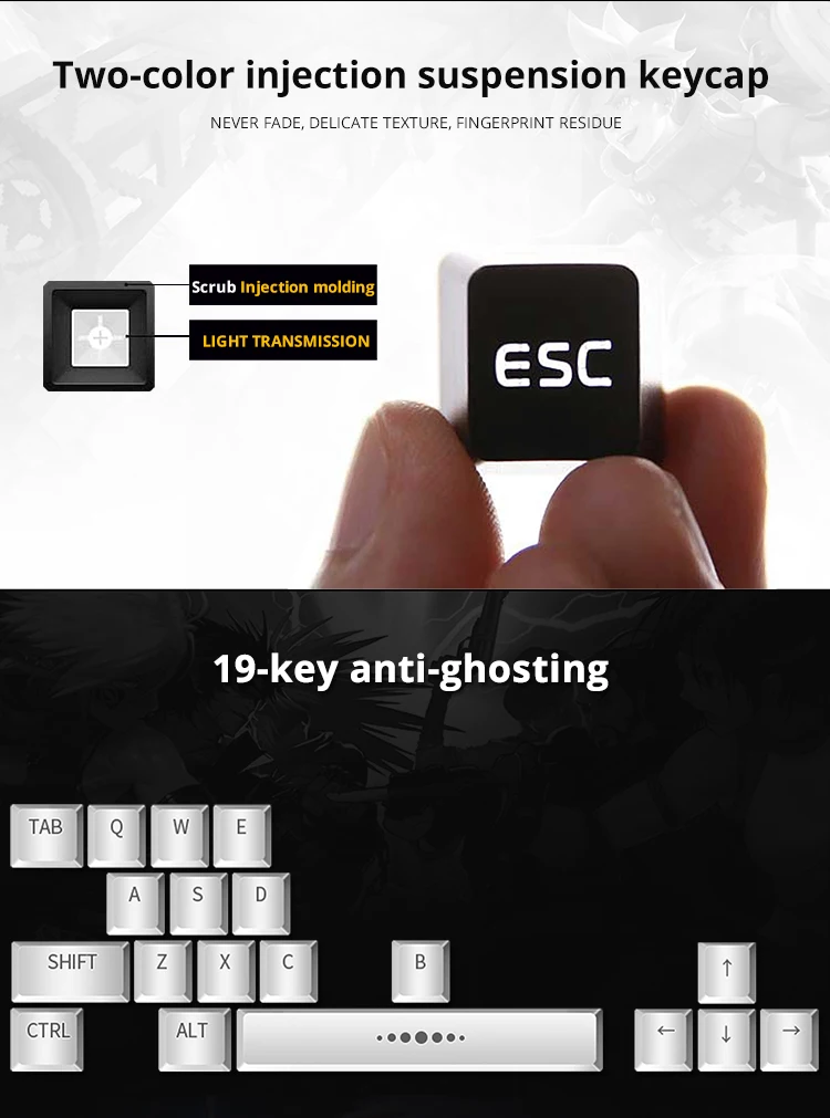 jazz Mechanical Wolf Wired Gaming Keyboard & Mouse Combos 104 Keys Backlit Keyboard 3200DPI Mouse  (15)