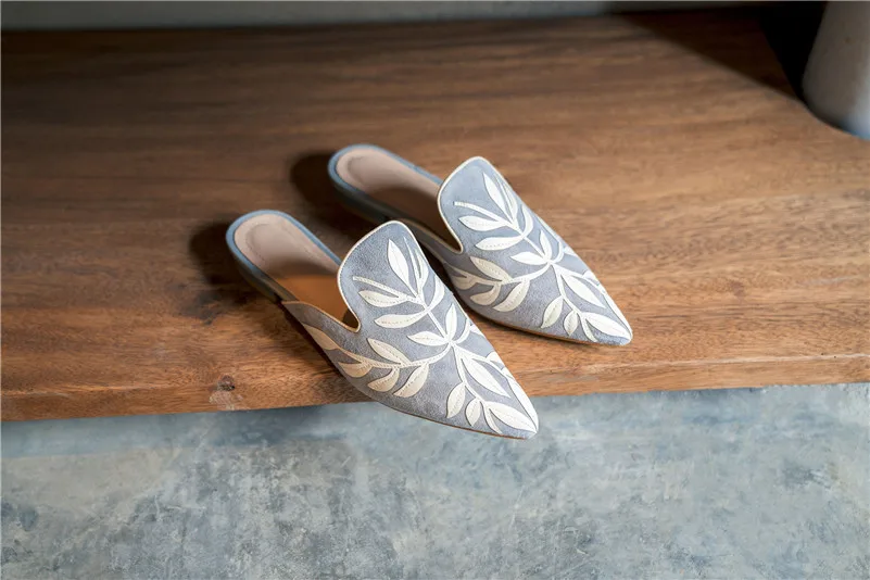 FEDONAS Brand Women Spring Summer Kid Suede Leather Pumps Pointed Toe Shoes Woman Female Casual Basic Sandals Rome Slippers