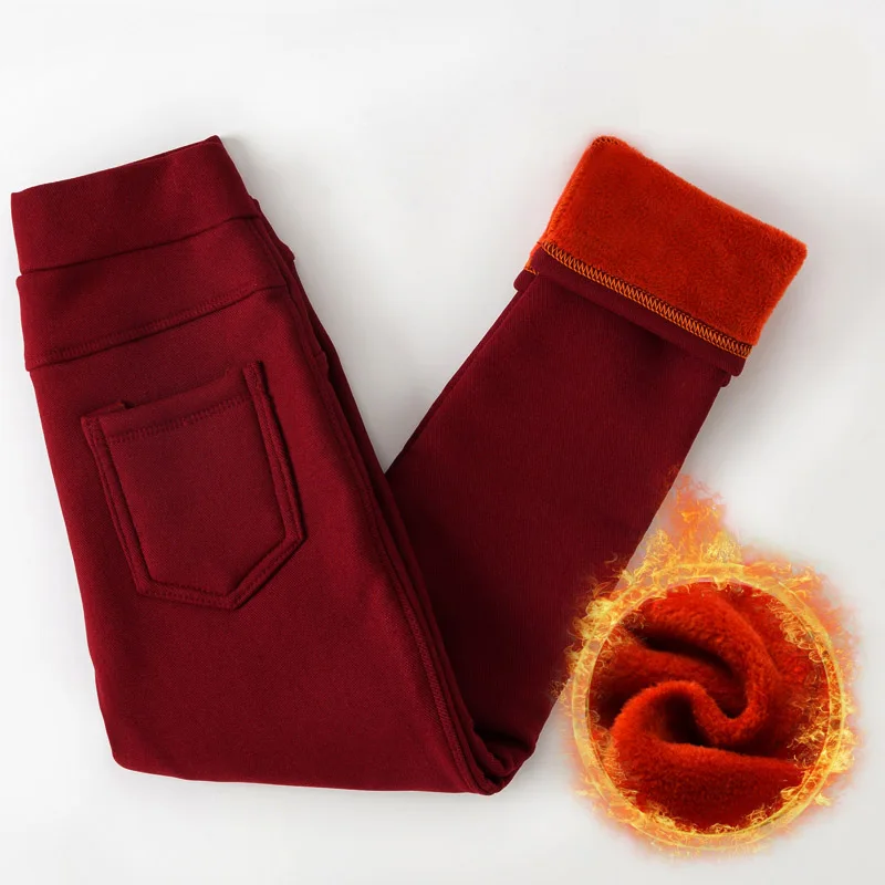 

Winter Leggings Girls 2019 Winter Children Plus Velvet Pants Thicken Warm Long Trousers for Kids Baby Skinny Pencil Pants