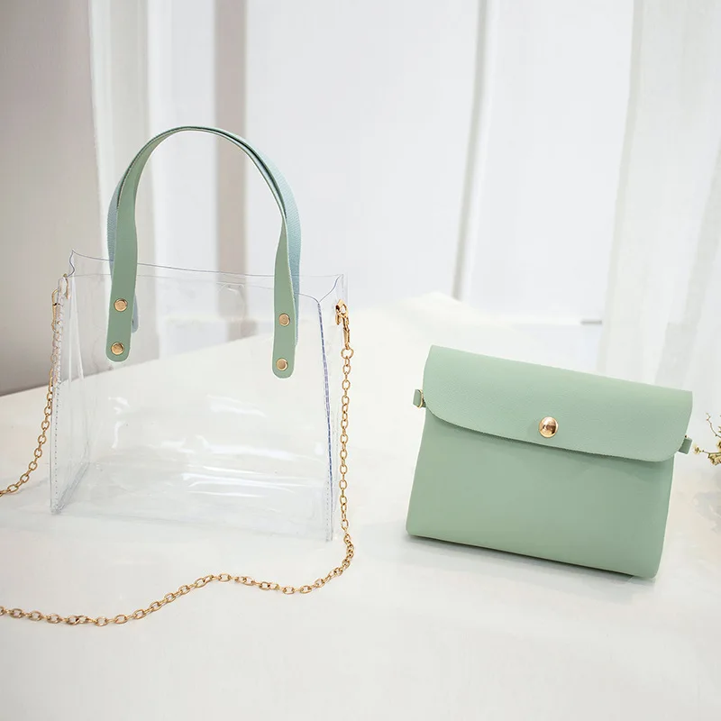 

Miyahouse PVC Transparent Messenger Bag Waterproof Design Composite Women Handbag Female Chain Portable Crossbody Bag