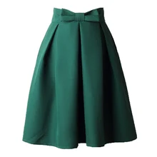 Женская Повседневная плиссированная школьная юбка черного и белого цвета, женские юбки для скейтеров,, летнее однотонное зеленое бальное платье с высокой талией и бантом для девушек, Saia