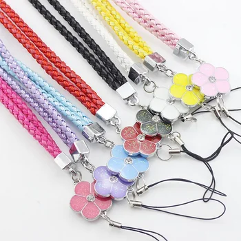

38 cm Mobile Phone Straps Lanyard Accessories Lobster Clasp Neck Lanyards for Keys Id Cards Sports Nylon Weave Lanyards Flowers