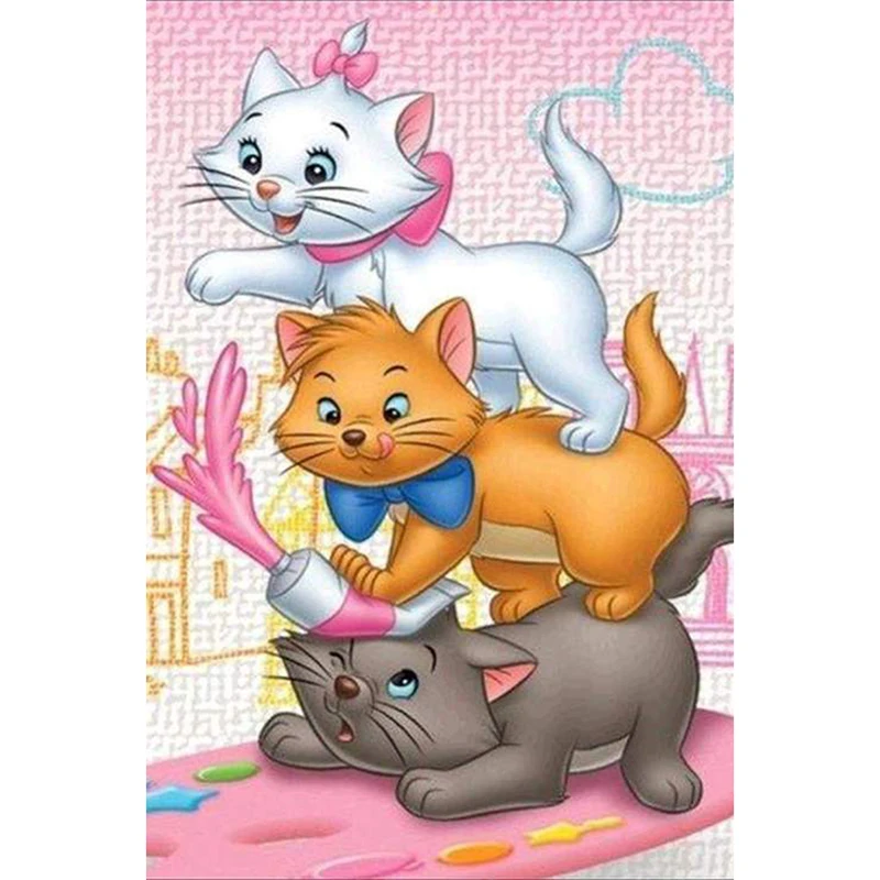 Cats DIY 5D Diamond Painting Embroidery Cross Stitch Mosaic Home Decor LH
