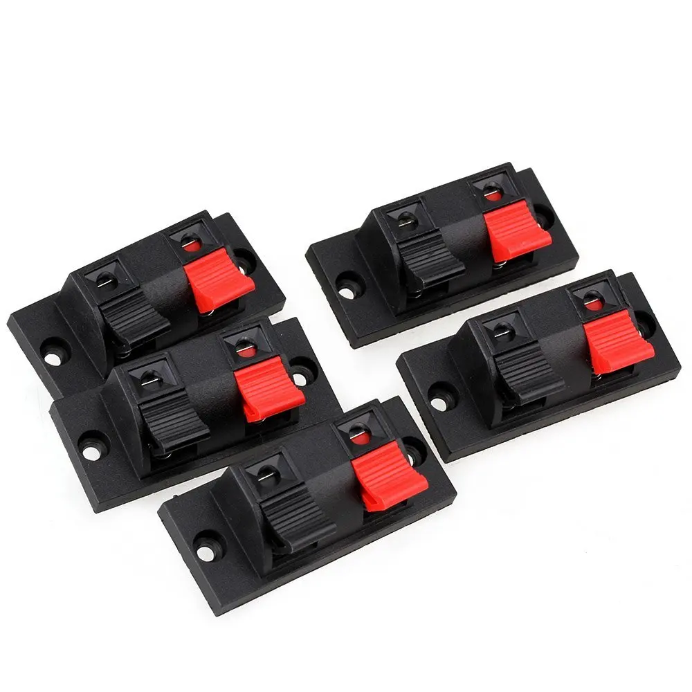 Double Jack Spring Clip Load Audio Speaker Cable Amplifier back