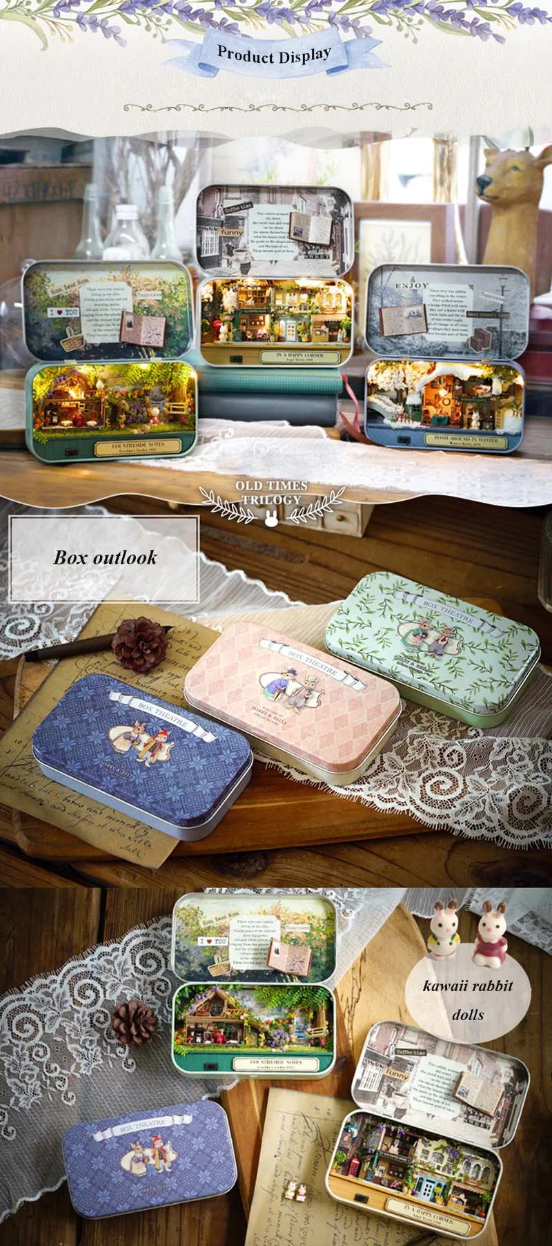 Roam Around in Winter 3D Wooden DIY Handmade Box Theatre Dollhouse Miniature Box Cute Mini Doll House Assemble Kits Gift Toys (3)