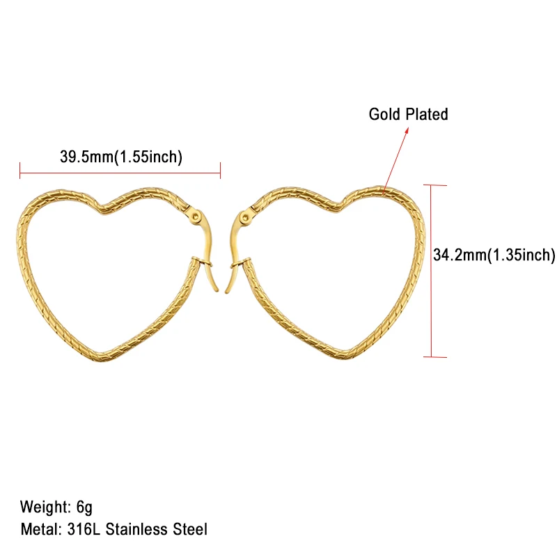 Топ Мода, любовь, сердце серьги для женщин золото/серебро цвет нержавеющая сталь, романтичное кольцо серьги женские модные ювелирные изделия - Окраска металла: 1700 Gold