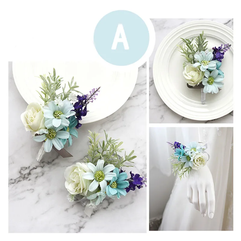 wrist corsage bracelet bridesmaid boutonniere men  (13)