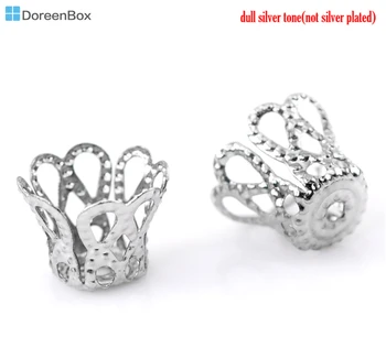 

Doreen Box Lovely 260PCs Silver Color Filligree Bell Bead Caps 7x9mm (B00352)