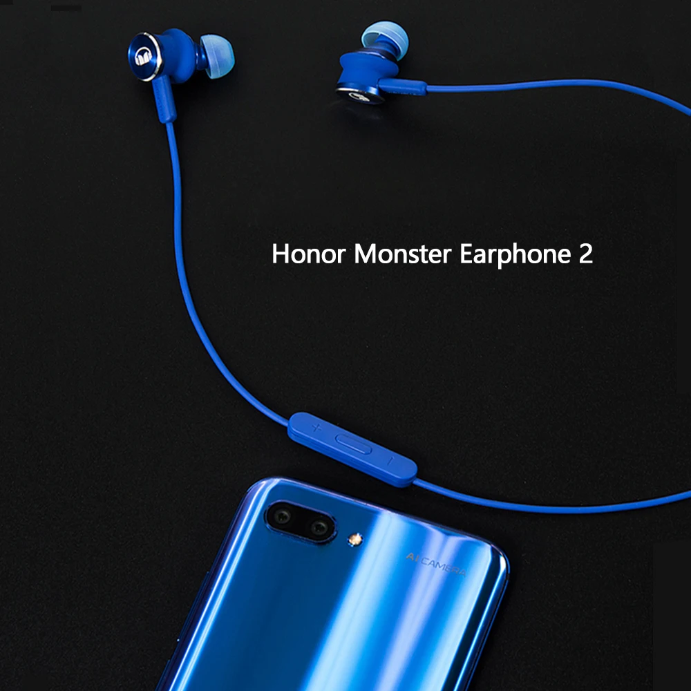 Оригинальные наушники huawei Honor Monster 2, AM17, 3,5 мм, наушники-вкладыши с микрофоном, чистый звук, наушники с проводным управлением, 1,1 м, гарнитура для Android