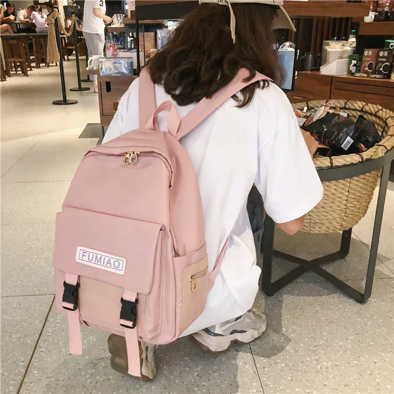 Cute Waterproof Buckle Backpack Women Fashion School Bags For Teenage Girls Nylon Backpack Harajuku Female Bag Ladies Luxury new