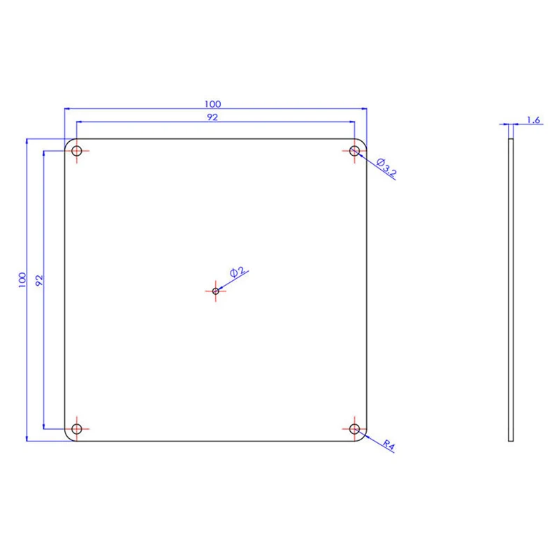 

New Hot 100*100*2mm Mini Aluminium Heatbed Plate Hot Bed for 3D Printer NV99