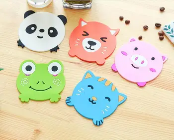 

1PC Silicone Cartoon animal Cute Cup Coaster Nonslip Place Mat pads Cup Cushion Minions Tea Cup Holder ENX 023