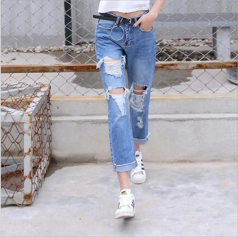 Весенне-летние модные свободные джинсы корейские повседневные Прямые Штаны Harlan
