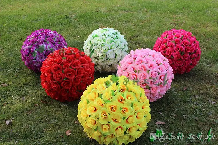 

30 CM/12" New Artificial Silk Flower Rose Kissing Ball Large Size Lantern for Christmas Ornaments Party Wedding Decoration