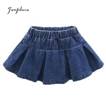 Fanfiluca/юбки для маленьких девочек; Однотонная юбка; Джинсовая Осенняя модная одежда для девочек; джинсовая юбка для девочек; одежда для детей