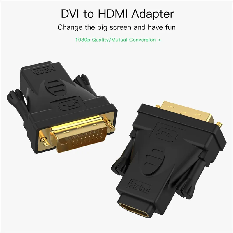 DVI 24+ 1 к HDMI Кабель-адаптер 1080P позолоченный Мужской к женскому HDMI к DVI Кабель-конвертер для HDTV проектор монитор