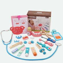 Косплей доктора игра игрушка логическое Дерево Деревянные игрушки смешная игра реальная жизнь стоматолога медицина boxролевые игровой набор «Доктор» для детей