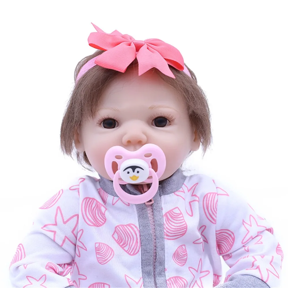 SanyDoll 16 дюймов 43 см Силиконовые baby reborn куклы, кукла reborn милая кукла в платье Рождественский подарок