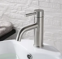 304 Stainless Steel Bathroom Basin Faucet Nickel Brushed Single Handle Soild Basin Mixer Hot Cold Toilet Water Tap Deck Mounted flg basin faucet ceramic plate spool bathroom faucet brushed nickel deck mounted stainless steel basin faucet basin mixer ss002y