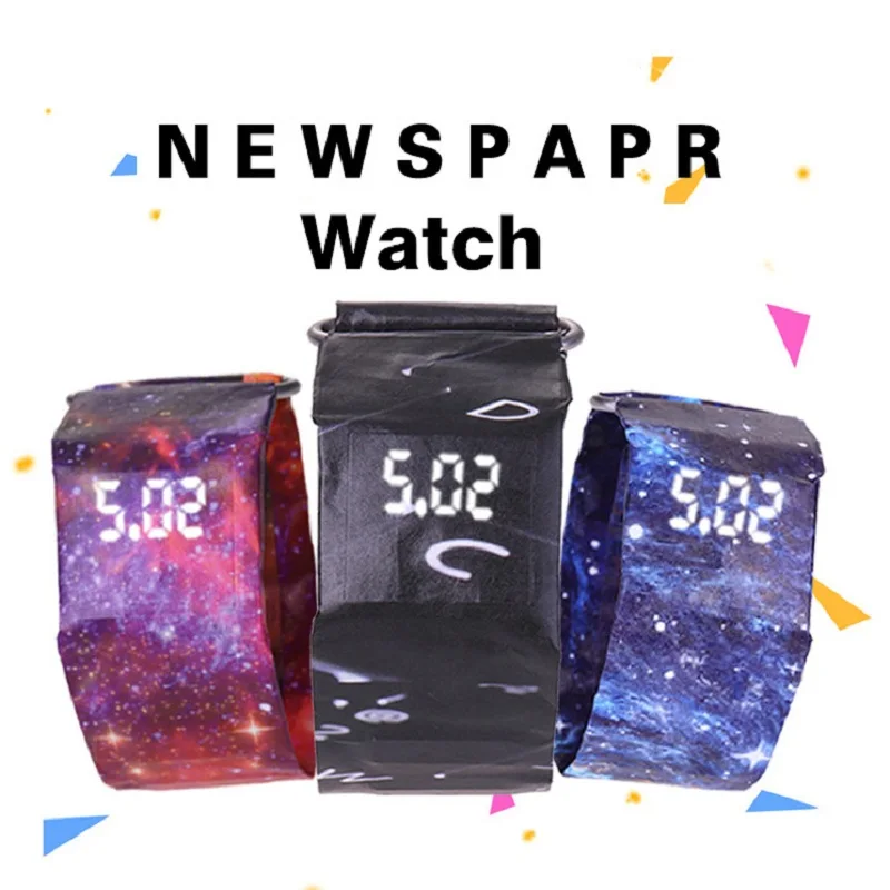 Good-looking Waterproof Wristband Paper Watch LED Clock Watch Digital Paper Strap Watches Sport Watch Wristwatch
