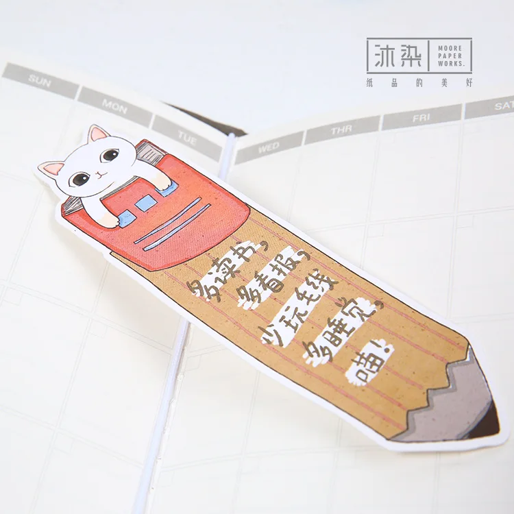 Kawaii милые закладки 30 шт./кор. для кошки в книжная Закладка Бумага Животные