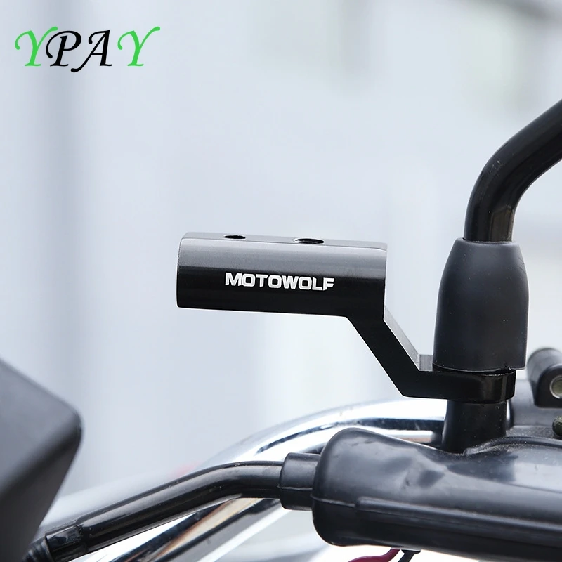 

YPAY Motorcycle Expansion Rack Rear View Handlebar Mirror Mount Adapter Motorbike Light Expansion Bracket Phone Holder Stand