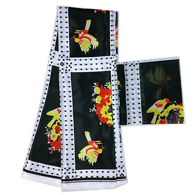 В нигерийском стиле Анкара ткань хлопок шелковые принты ткань Анкара Атлас воск высокое качество африканская кружевная ткань для вечерние платье - Цвет: MJ850617s17