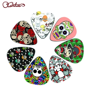 

21pcs mix thin medium heavy dark skull and color skull design guitar pick plectrum for boy and girl