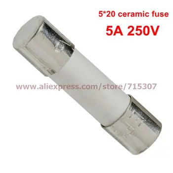 

PHISCALE 100pcs 5*20 / 5x20mm Ceramic fuse 5A 250V