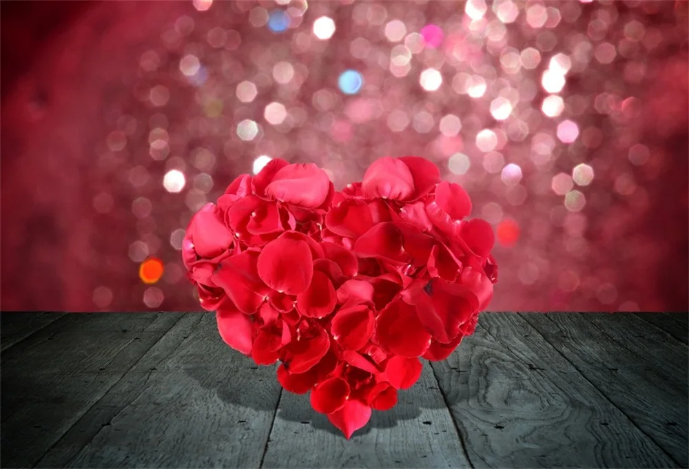 

Laeacco Valentine's Day Love Heart Light Bokeh Photography Backgrounds Customized Photographic Backdrops For Photo Studio