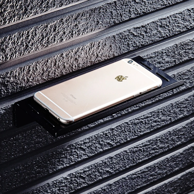 Bathroom Shelves Shower Storage Rack Decorative Aluminum Black Bathroom Shelf Organizer Wall Mounted Toilet Corner Shampoo Shelf