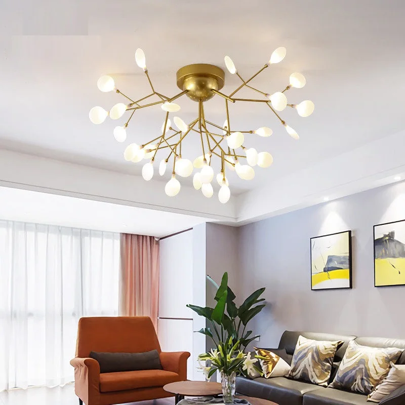 Sala de Estar Lustres de Casa Moderno Ouro e preto Led Teto Iluminação Lustre Quarto Criativa Luminárias Ac110v e 220 v 4 iluminação sala estar quarto lustres casa criativa luminárias ac110v 220 v