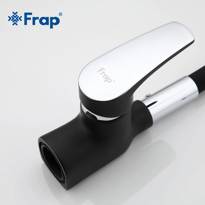  Frap Business Style Black Silica Gel Nose Any Direction Kitchen Faucet Cold and Hot Water Mixer Tor - 32831135344