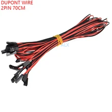 10 pces 2pin dupont linha fêmea ao passo fêmea 2.54mm 70 cm cabeça dobro 2 p cabo de ligação em ponte para o conector do pwb impressora 3d
