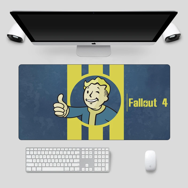 Fallout 4 коврик для мыши Аниме Коврик для мыши Большой 60x30 см Модный мягкий резиновый запирающийся край мультфильм компьютер геймер клавиатура Настольный коврик