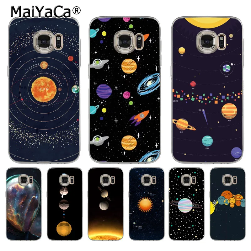 

MaiYaCa Glossy Space Planet Stars Solar System soft tpu phone case cover for samsung galaxy s7 s6 edge plus s5 s9 s8 plus case