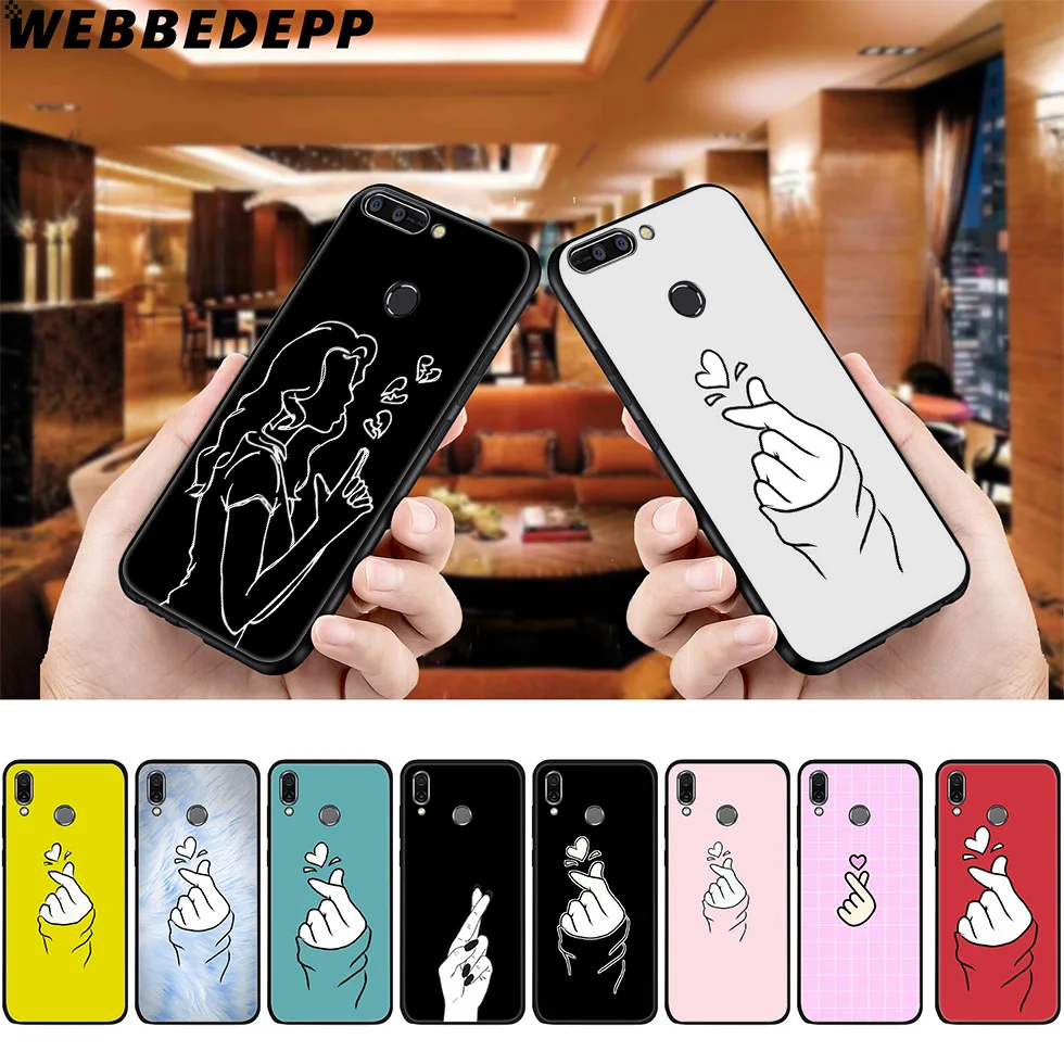 Мягкий чехол WEBBEDEPP Love on finger Kpop для Huawei P8 P9 P10 P20 P30 Lite Pro P Smart Z Plus 2019 Y6 Prime 2018 2017 Mini |