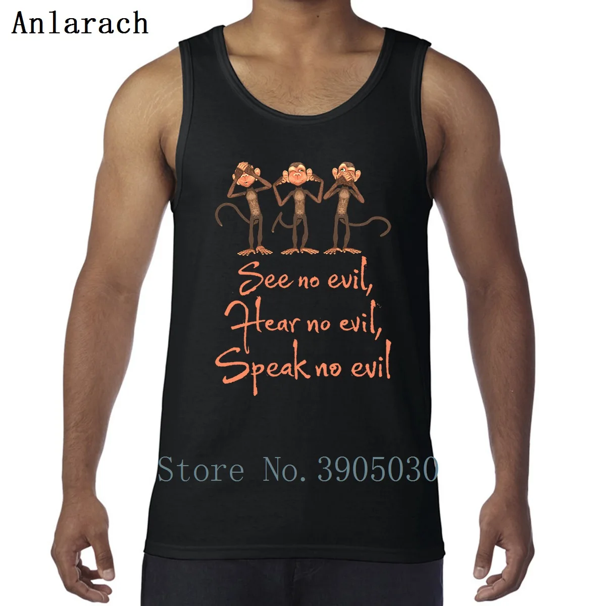 

See Hear Speak No Evil Wise Monkeys Vests Spring Autumn Euro Size Male Designer Tank Top For Men Singlets Humor Leisure