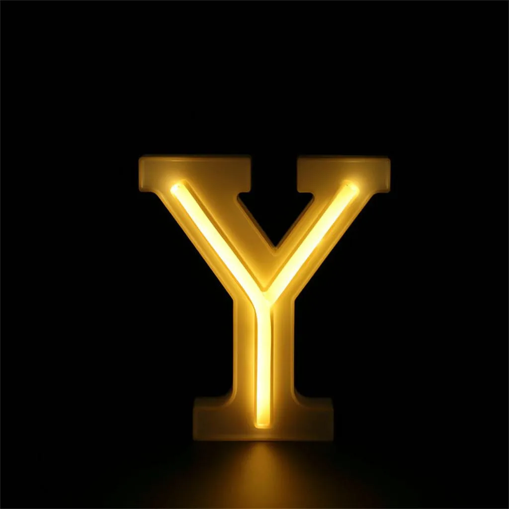 LED USB Letter Lights Light Up White Plastic Letters Standing Hanging A-Z symbol decorative letters holiday led night lights