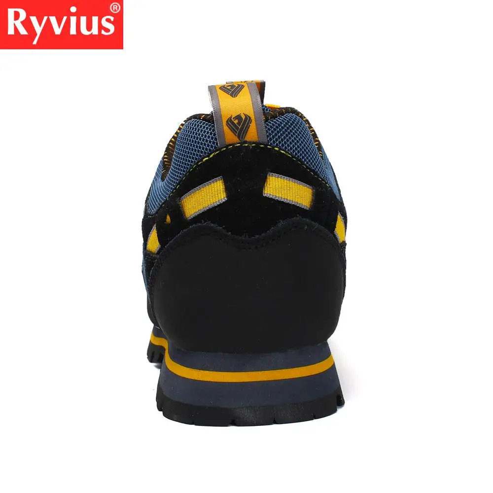 Ryvius2018 للماء حذاء للسير مسافات طويلة الجلد المدبوغ تسلق عالية الجودة في الهواء الطلق أحذية رياضية الرجال أحذية مشي تنفس الصيد الأحذية