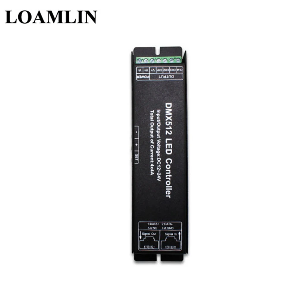 

RGBW DMX 512 Decoder Led Controller 4 Channel * 4A For LED Strip Light DC5V /DC12-24V
