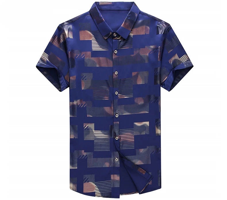2019 brand casual summer luxury plaid short sleeve slim fit men shirt streetwear social dress shirts mens fashions jersey 51510