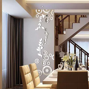 

2018 3d wall stickers Creative Circle Ring Acrylic Mirror Wall Stickers 3D Home Room Decor Decals arts mirror wall stickers