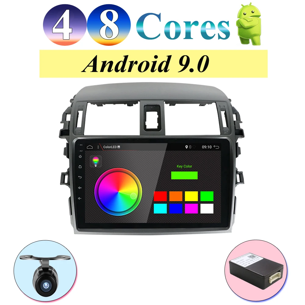 

Android 9.0 Car Radio Multimedia Player For Toyota Corolla E140/150 2008 2009 2010 2011 2012 2013 Stereo GPS Navigation 2 din